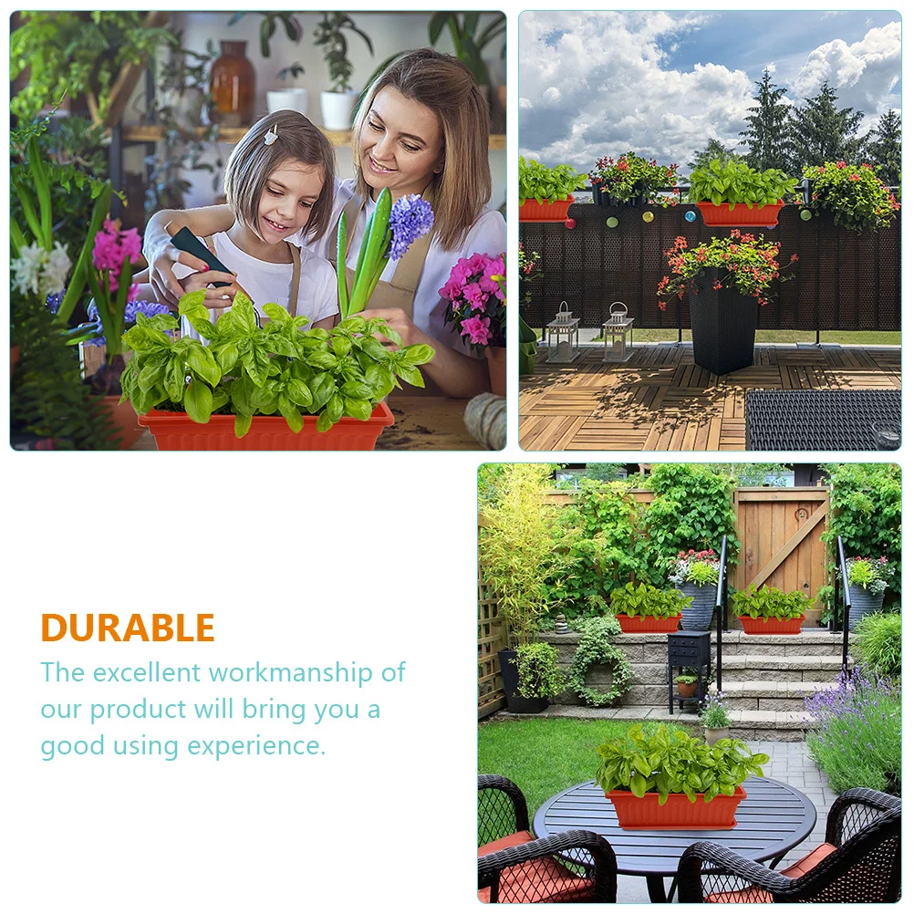 

Rectangle Plastic Planting Pot 10 Liter for Indoor Outdoor Gardening Vegetable Growing Container Household Flower Planter with