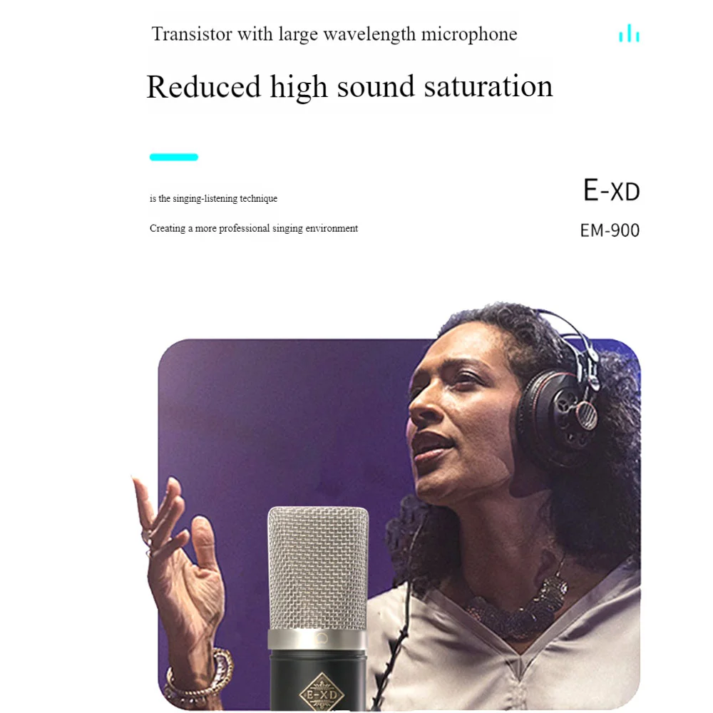 The New EXD EM900 professional condenser microphone is used in studios/recording studios/sound card live streaming /tiktok