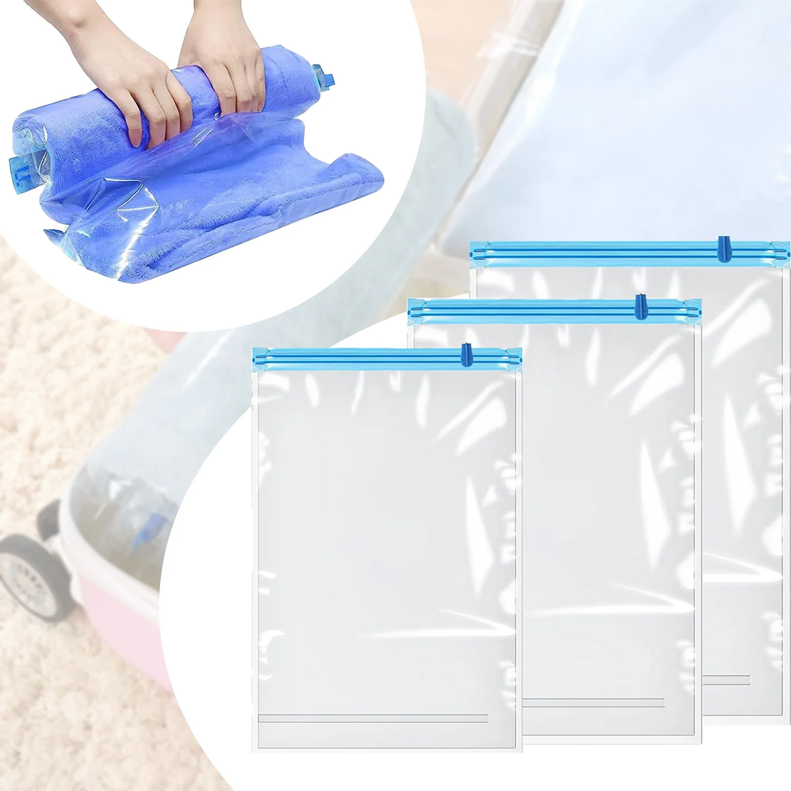 Vacuum Clothes Storage Bags with Save Space in Your Suitcase Design for Trip Travel House-moving College