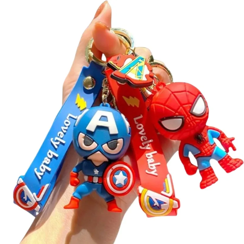 

Брелок Marvel «Человек-паук» Железный человек Капитан Америка, творческая личность, мультяшный автомобильный брелок, школьная сумка, кукла, маленький очаровательный подарок