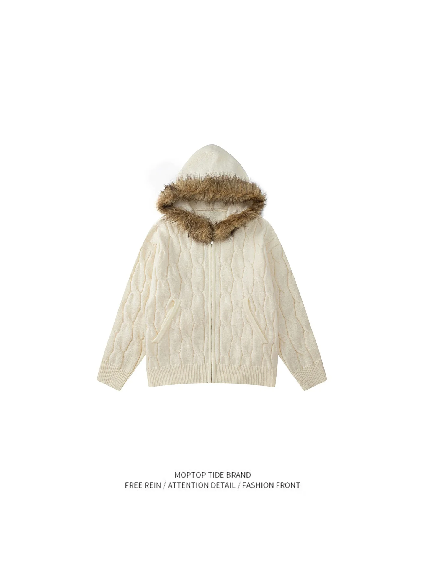 

Мужской модный свободный вязаный кардиган с капюшоном и воротником с цветочным узором в стиле ретро, осенний, теплый, повседневный, молодежный