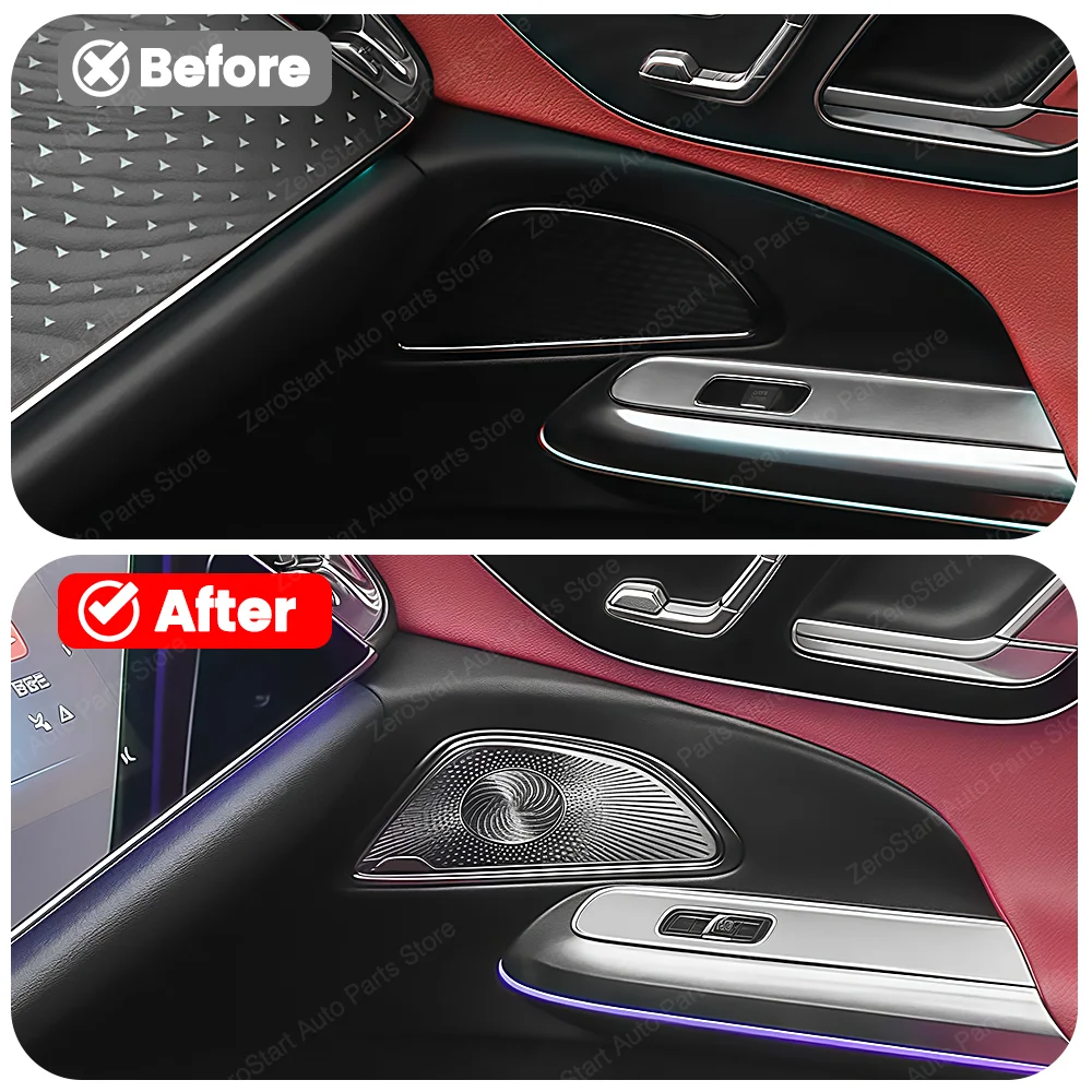 No Lighting Car Horn Cover Protective Cover Dashboard Horn Cover Speaker Cover Door For Mercedes Benz E Class W214 2024-2026
