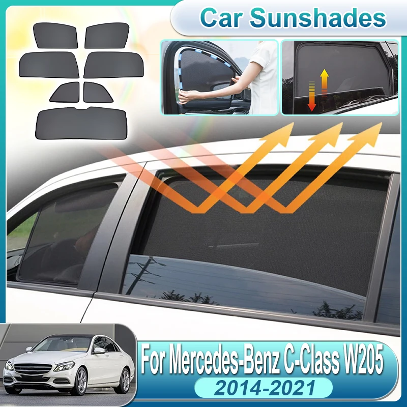 

For Mercedes-Benz C-Class W205 2014-2021 Sedan Car Side Window Sunshade Privacy Curtain Foldable Sun Visor Cover Car Accessories