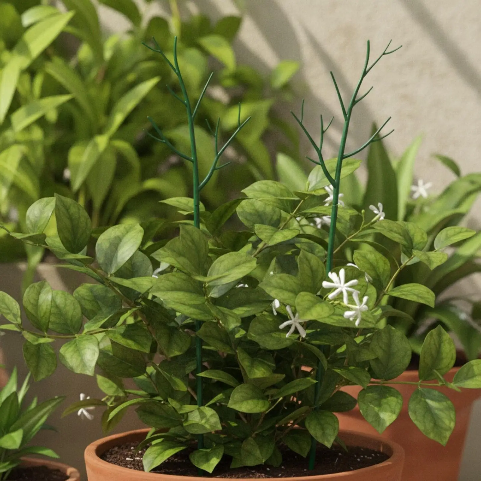 Rust Resistant Garden Plant Stake Modular Tool for Upright Growth with Flower Clips and Ties