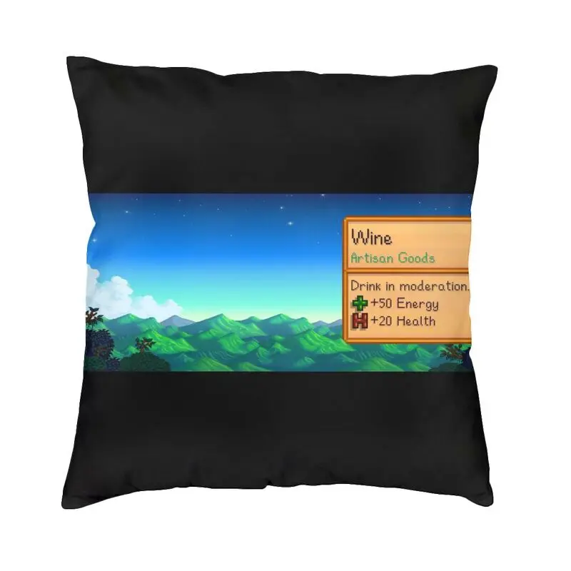 Stardew Valley Video Gamer Wine Square Pillow Case Home Decor Cushions Throw Pillow for Sofa Double-sided Printing
