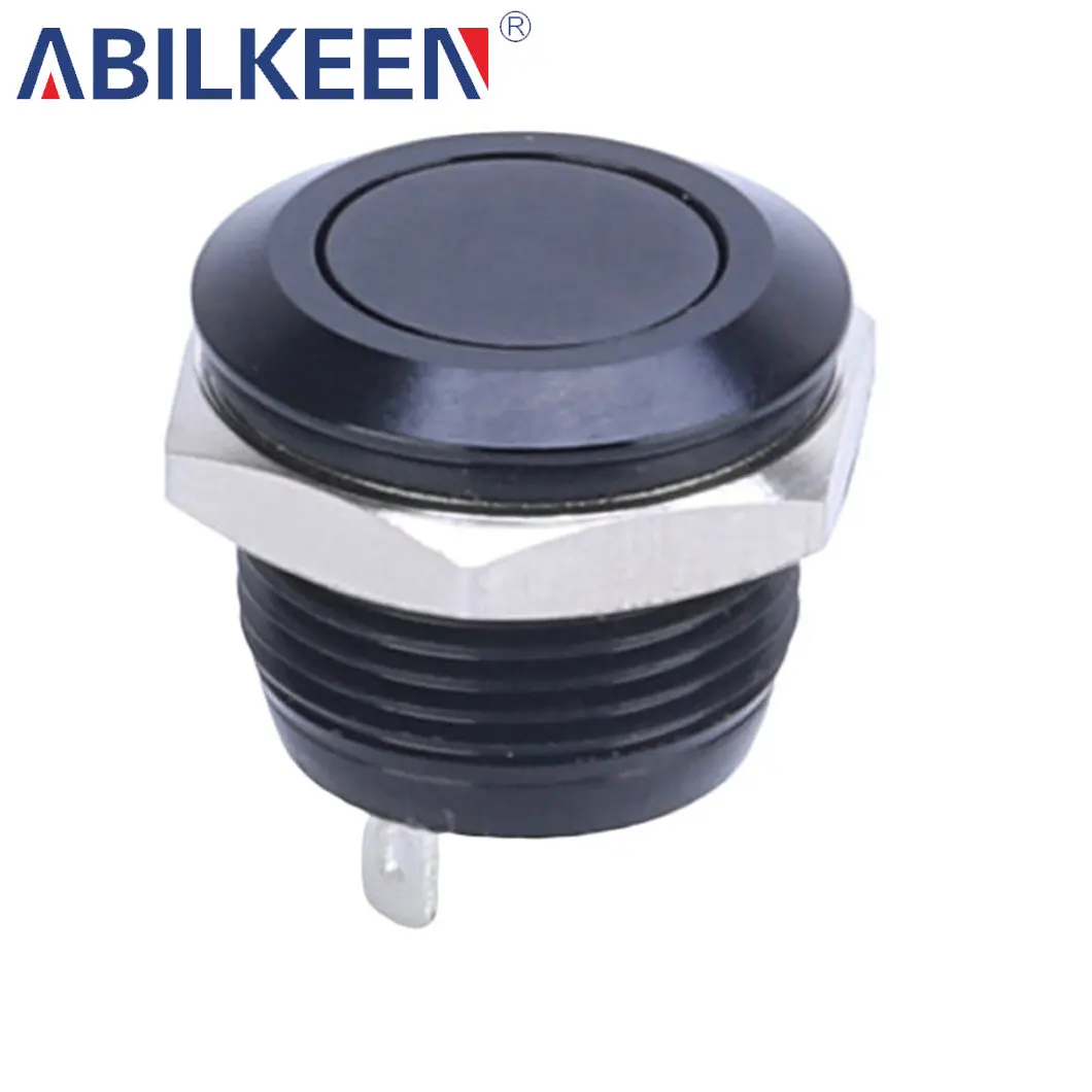 12/16/19/22/25/30MM  Ultra Thin Waterproof Metal Push Button Switch Momentary Power Control Push Button Switch 2A 0~220VAC