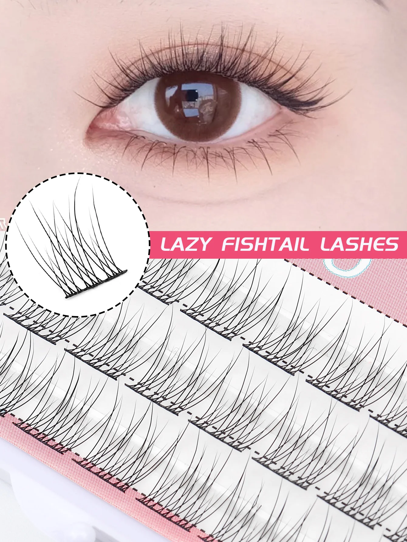 

36 Bundles Fish Tail Cluster Eyelash Extension 36D Natural Mink Faux Eyelashes DIY False Lashes Individual Volume Makeup Cili