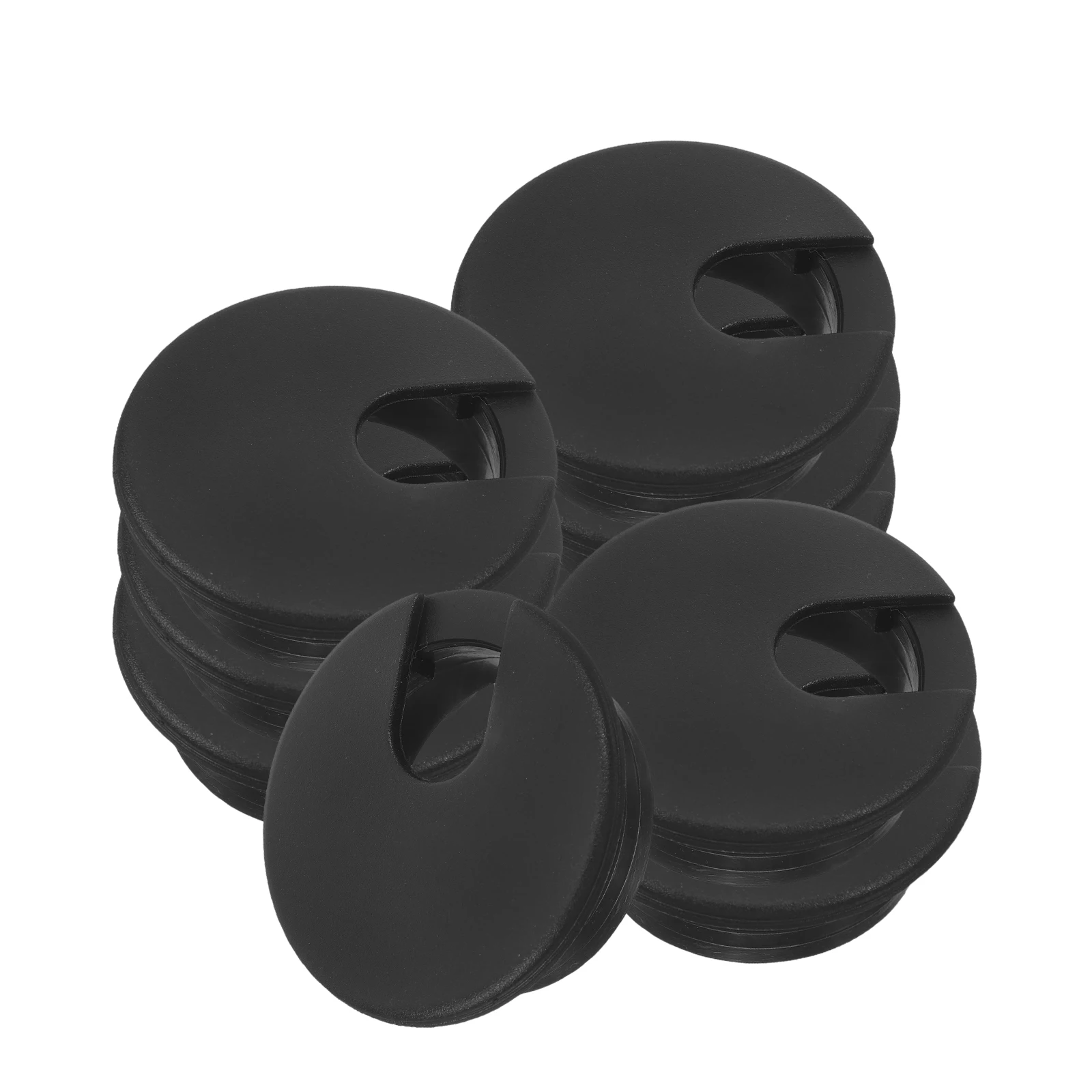 

20 Pcs Desktop Cable Manager The Wire Black Grommets Cord Hole for Desks Pass Through Plastic Office Organizer Home Cover
