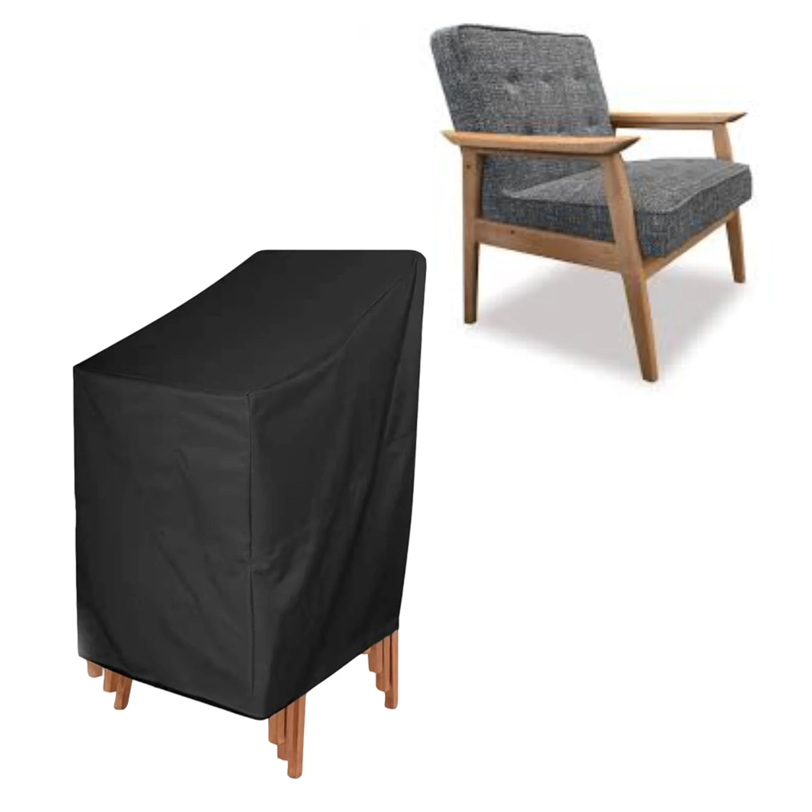 Adjustable Garden Chair Cover Winterproof 210D Polyester Protective Waterproof Dustproof Cover for Outdoor Use