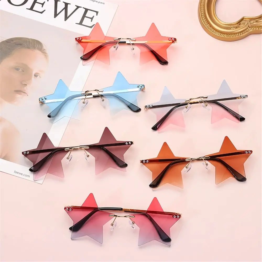 Christmas Decoration Eyeglasses for Women & Men Sun Glasses Party Glasses Star Shape Rimless Sunglasses