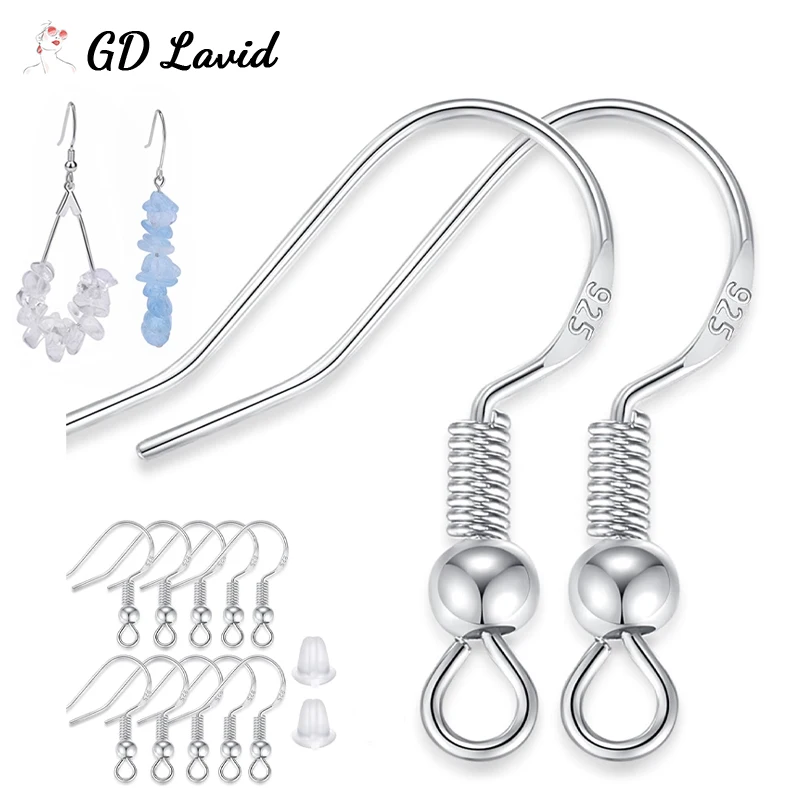

1/3 Pairs 925 Sterling Silver Ear Wires Hooks Spring Clasps For Making Earrings Jewelry Findings Accessories 15mm