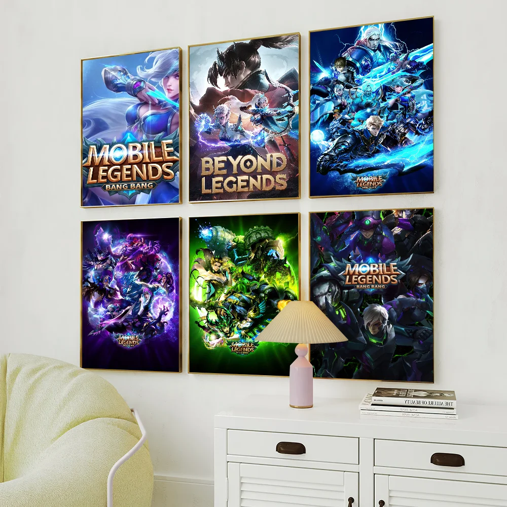 Game M-Mobile L-Legends B-Bang B-Bang MOBA Poster Art Wall Painting Stickers Decor Aesthetic Indoor Home Bar Coffee House