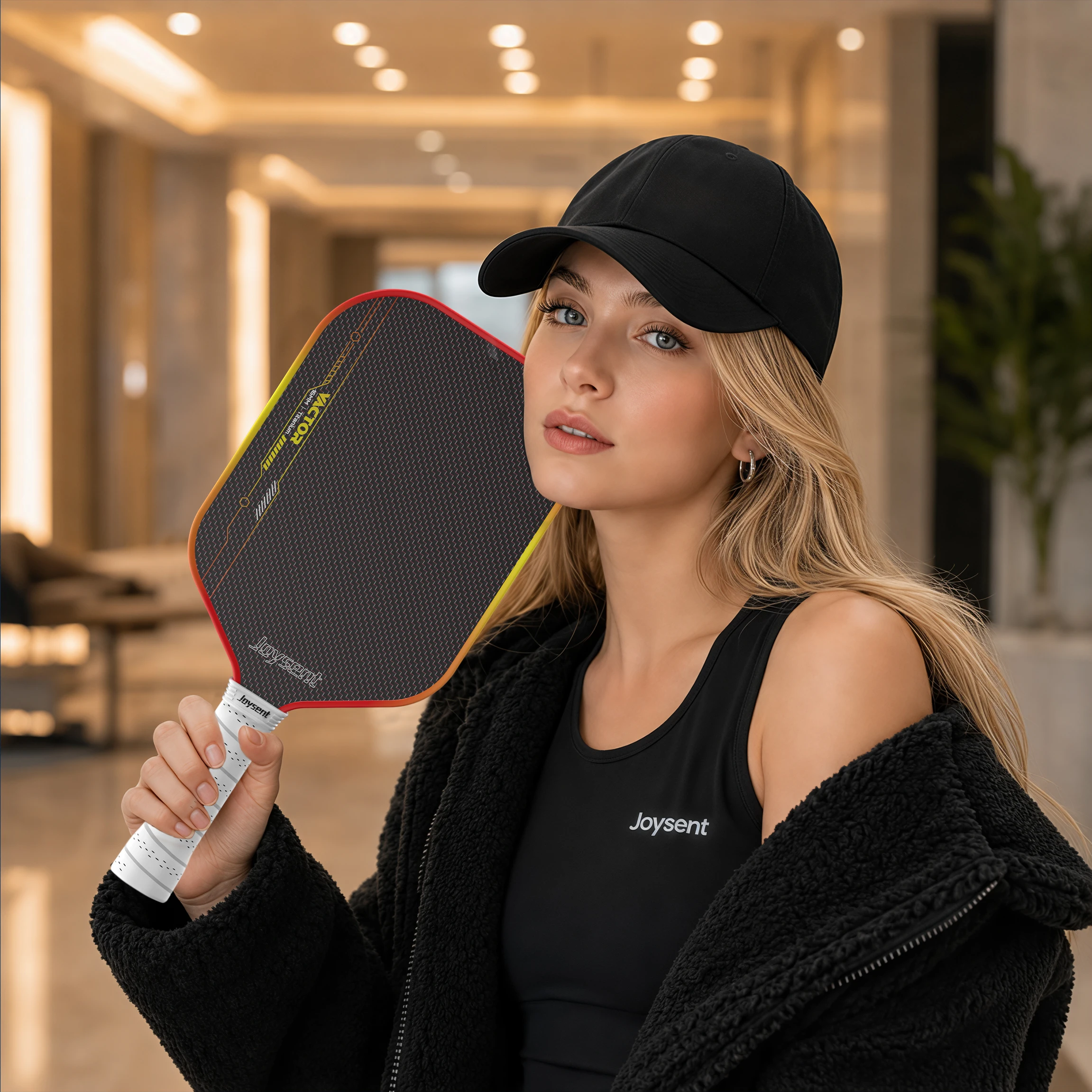 Joysent EPP-Schaumkern-Pickleball-Schläger mit Titan-Kohlefaser-Texturoberfläche, 16 mm Pickleball-Schläger für Spin-Kontrolle und Power – Detail 8