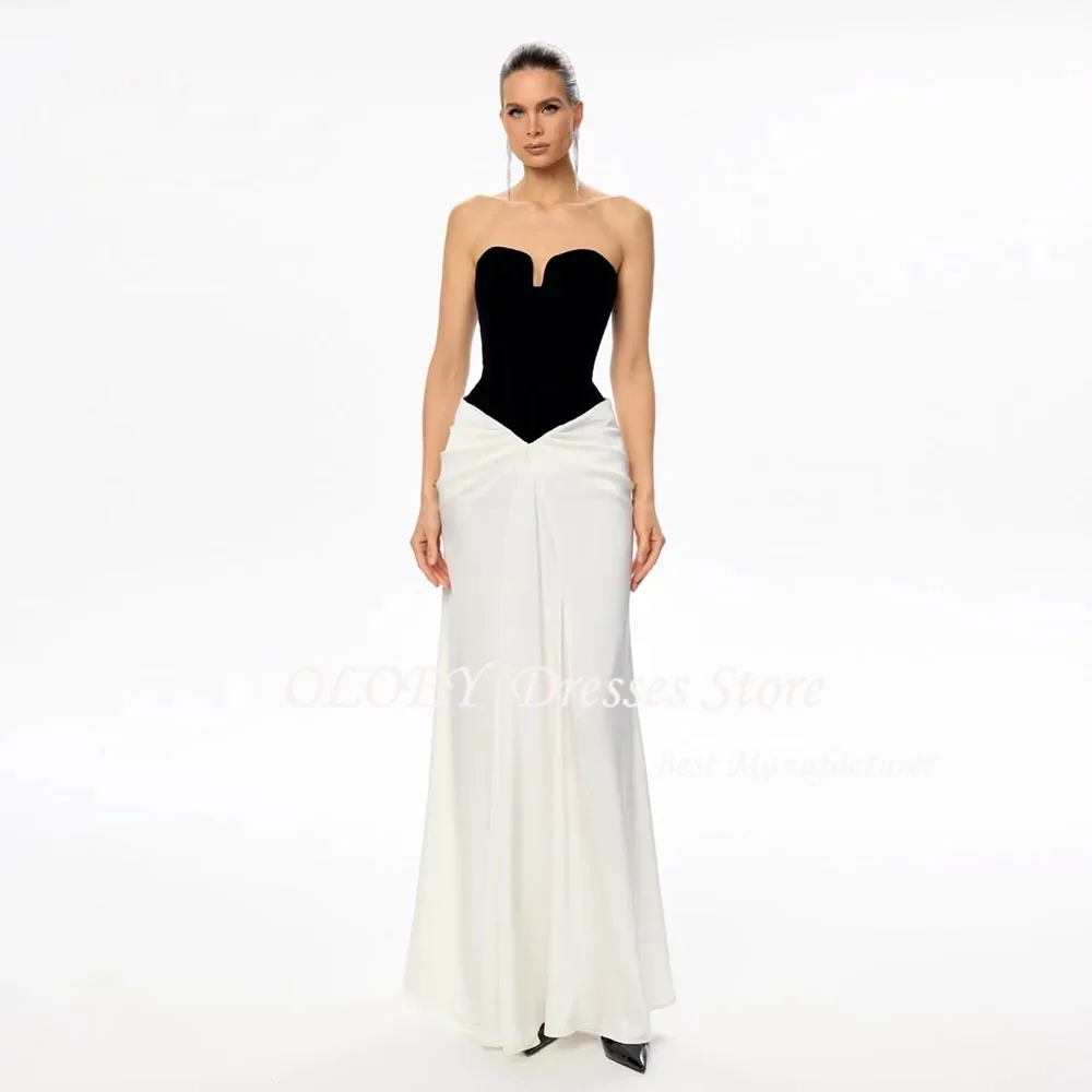 

OLOEY Customized Mermaid Pleat Arabia Saudí Evening Dress 2026 Sleeveless Prom Gown Long Formal Dress robes de soirée
