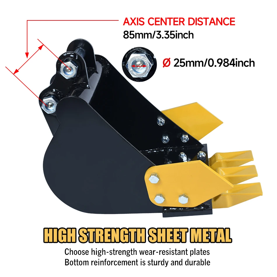 مرفق دلو حفارة صغيرة 300 مللي متر/11.81in دلو خندق للحفارات 1-3 طن لخطوط أنابيب الخنادق وإدارة النهر