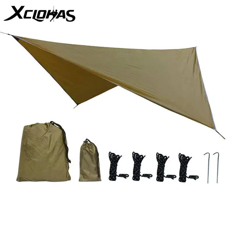 

Rhombus Waterproof Tarp Tent Shade Outdoor Camping Hammock Rain Fly UV Garden Awning Canopy Sunshade Ultralight 350x280cm