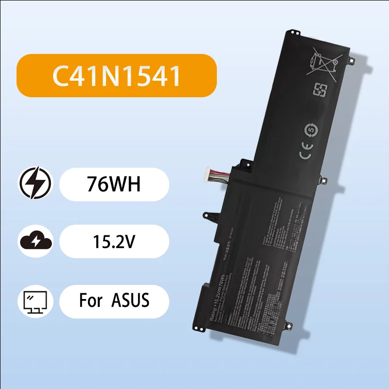 C41N1541 76Wh 15.2V Notebook Battery For ASUS S7 S7Z S7ZC S7V S7VS GL702V GL702VT GL702VS GL702VM GL702VSK Safe Stable Battery
