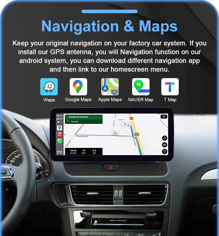 12,5' Linux Android Auto Autoradio 1920*720P Multimedia-Player-Bildschirm für Audi Q5 2009-2016 Carplay Bluetooth Navigation 2 DIN – Detail 13