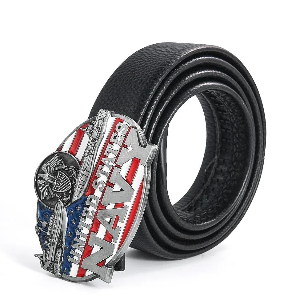 Ceinture décontractée en cuir pour hommes, aigle à tête blanche américain, phenyl Warship, artisanat en cuir, zones de cow-boy occidentales, composants faits à la main, accessoires pour jeans