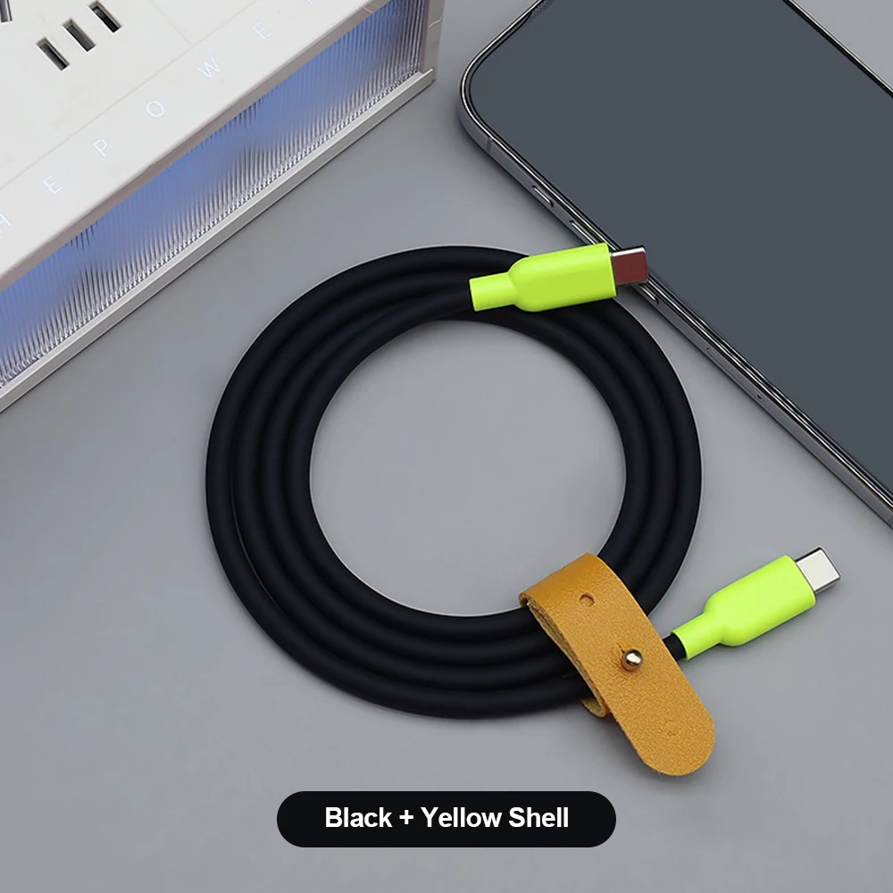 240W Flüssigsilikon USB-C auf Typ-C Schnellladekabel Typ-C Datenkabel für iPhone 17 16 15 Pro Max MacBook iPad Samsung S26 – Detail 7