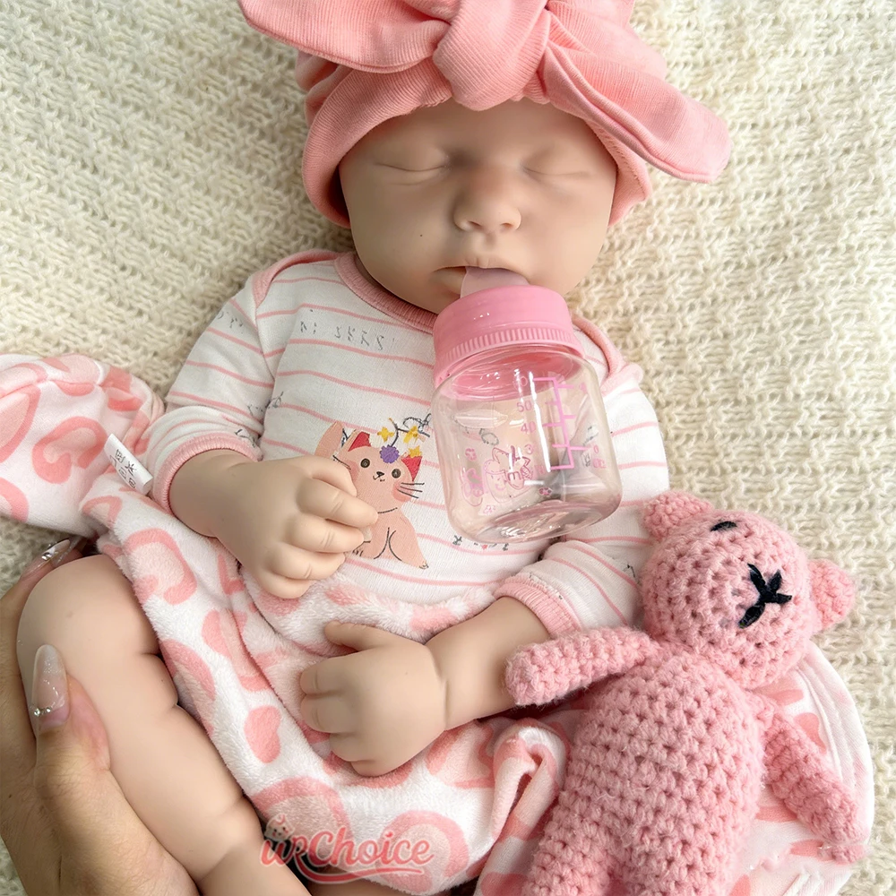 

50cm Open Mouth Baby Girl/Boy Loulou Realistic Silicone Reborn Weighted Doll Unpainted Soft Newborn Doll for Collector Artist
