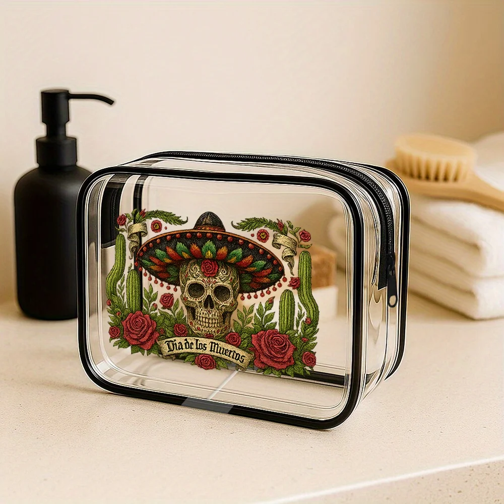 حقيبة أدوات الزينة الشفافة من ديا دي لوس مورتوس.