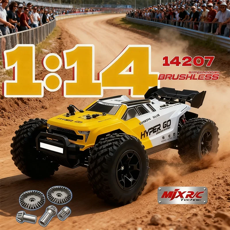 MJX HYPER GO 1:14 Brushless 14207 Remote Control Car 51KM/H High-Speed Off-Road Vehicle Double Shell Cost-Effective Climbing Car