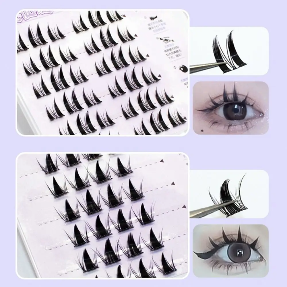 ボリュームたっぷり、接着剤不要、セルフ接着式のまつげクラスター、自然に目を大きく見せる、スイートカールのつけまつげクラスター