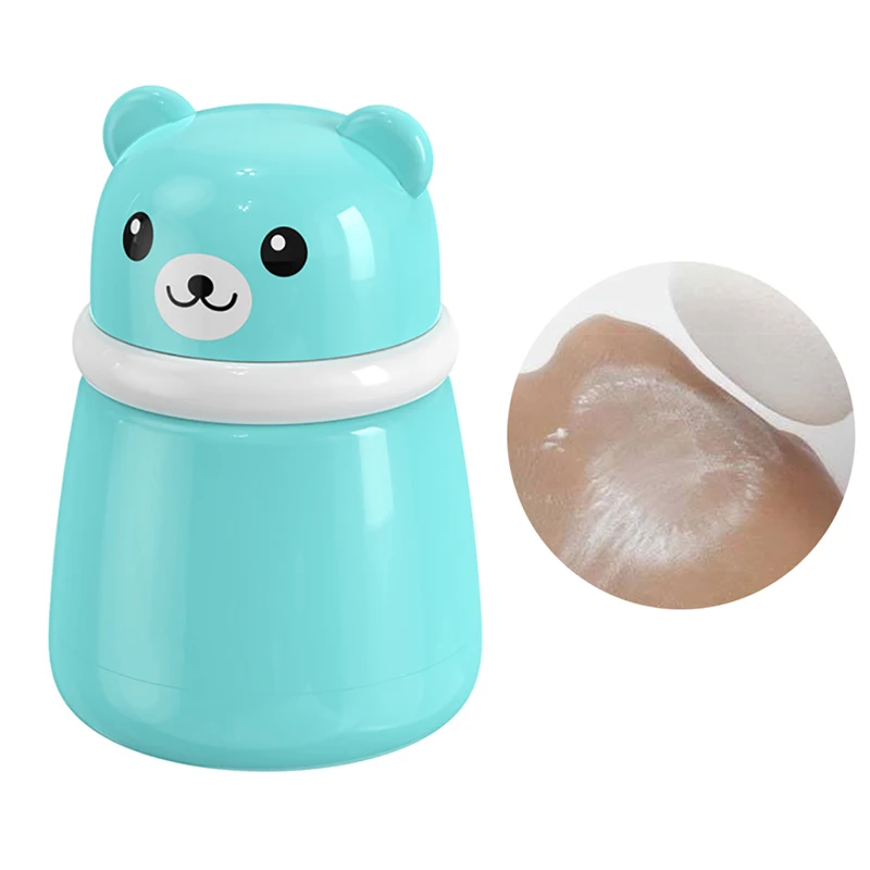 Children\'s Cute Cartoon Bear Baby Puff Box Talcum Powder Prickly Heat Powder Storage Box Portable Container Travel Daily Life