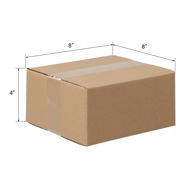 100pcs 8" x 8" x 4" （20.3x20.3x10.2cm） 厚度2.6mm 瓦楞纸箱 牛皮纸色-13