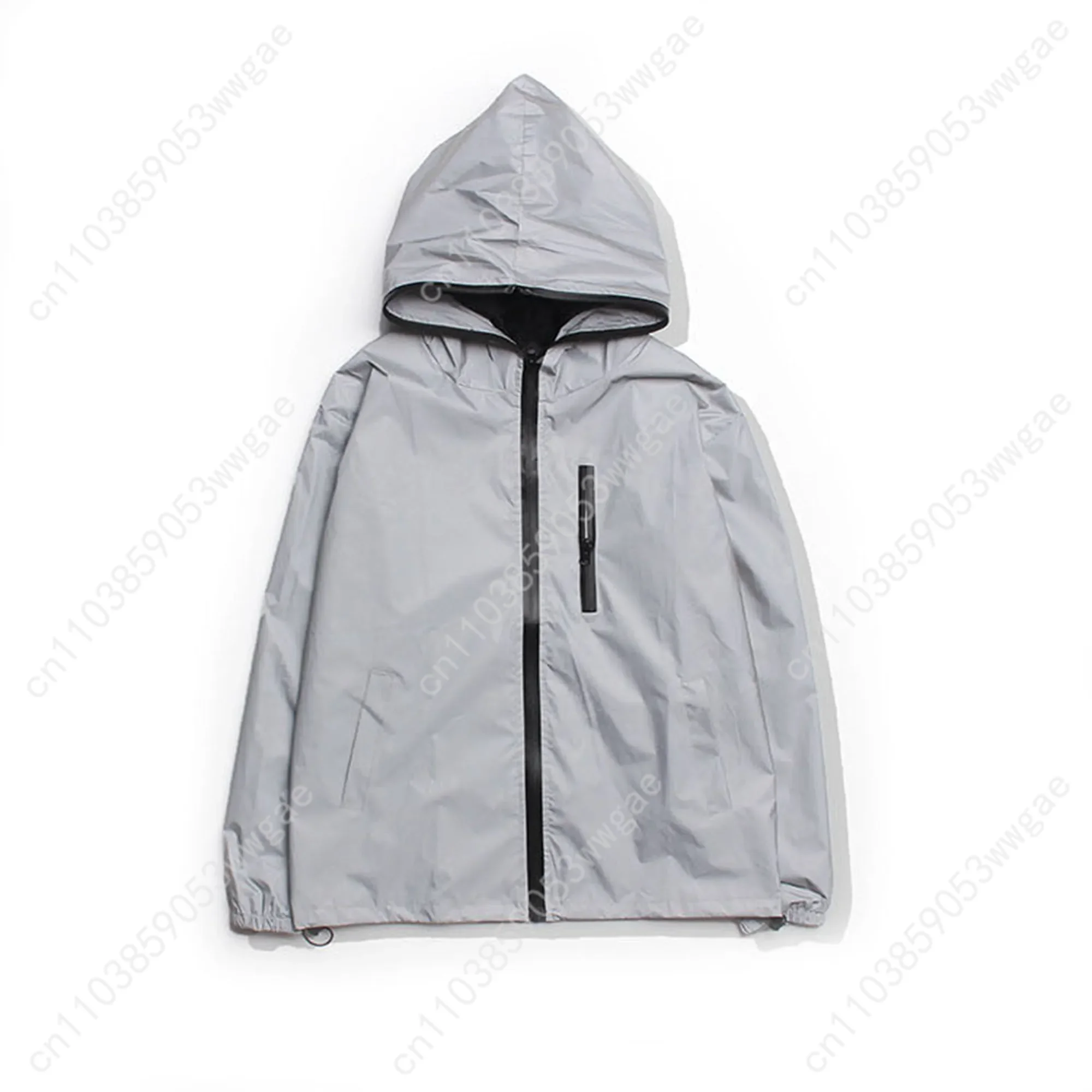 Mikecrack Reflective Jacket Men Women Coat Hooded Windbreaker Run Pocket Jackets Cycling Hiking Zipper Cartoon Customized Hoodie