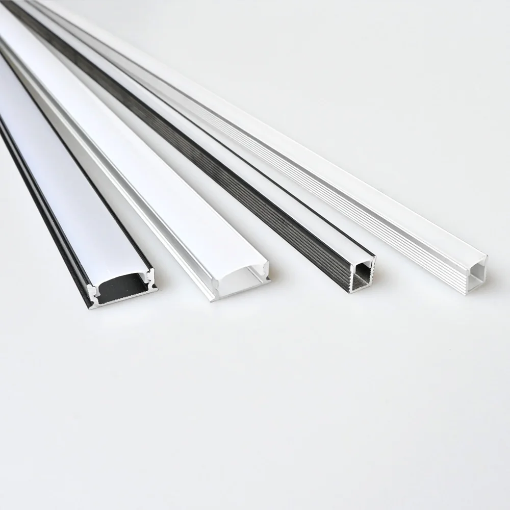 2-35Pcs/lot LED Aluminum profile 0.5m/pcs U shape 5mm 12mm for 5050 2835 COB LED Strip Bar Lamp channel Holder White/Black Cover