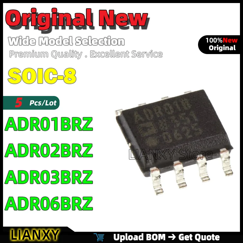 5pcs SOIC-8 ADR01BRZ ADR02BRZ ADR03BRZ ADR06BRZ Voltage Reference New Original