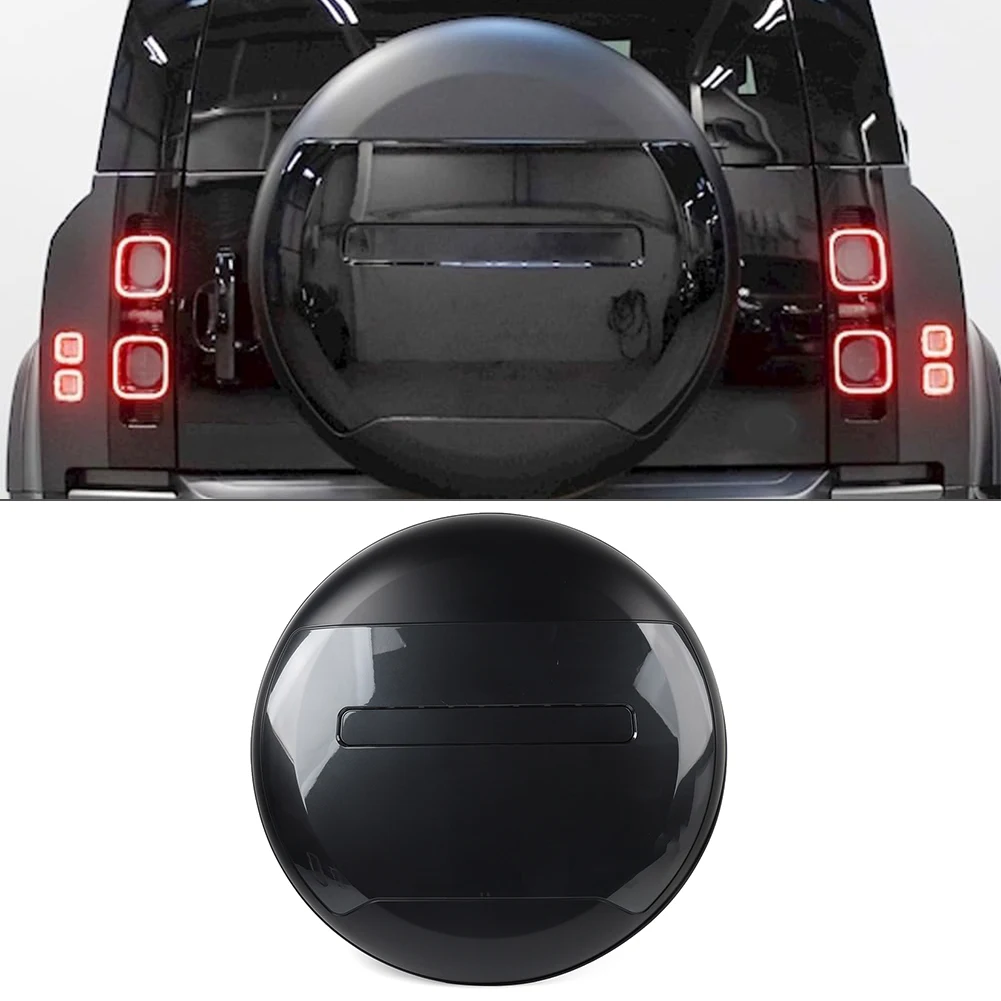 VPLEW0143 Rear Spare Tire Wheel Cover Cap 1pc For Land Rover Defender 2020-2023 2024 ABS Carpathian Grey + Matte Black