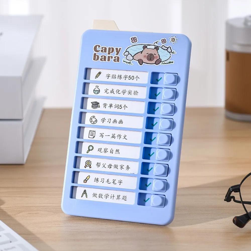 Tarjeta perforadora desmontable de buena hábitat, tablero de planificación de tareas diarias de dibujos animados de Panda, lista de verificación de tareas y notas