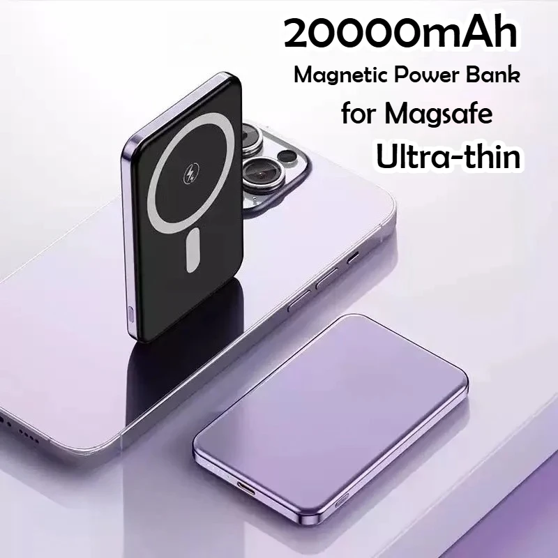Taepiaai Magnetic Wireless Power Bank 20000mAh Ultra Thin Portable CCC Certified Super Fast Charging Pack for MagSafe for Iphone