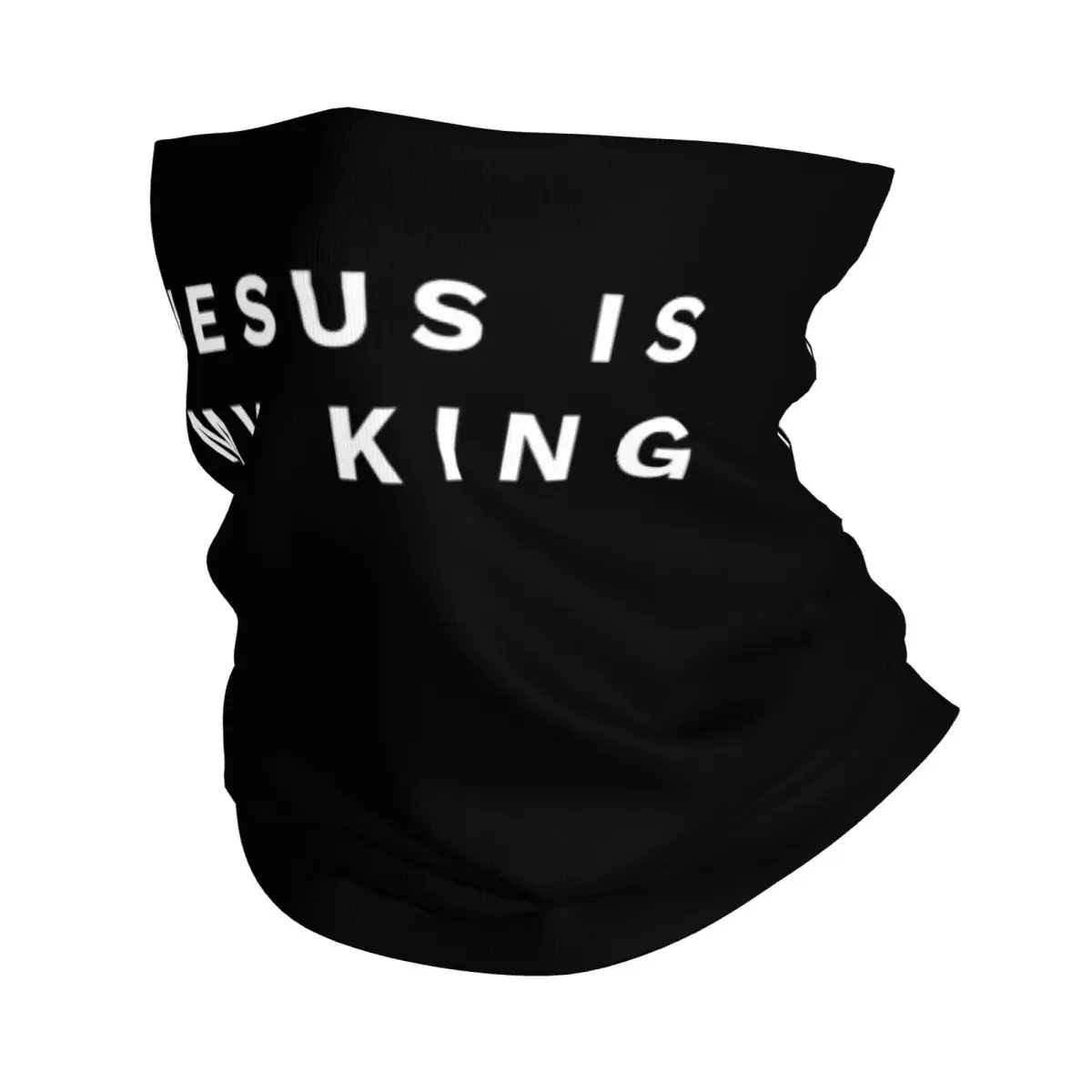 Custom Jesus Is My King Neck Gaiter Men Women UV Protection Winter Catholic Christian Faith Bandana Scarf for Cycling