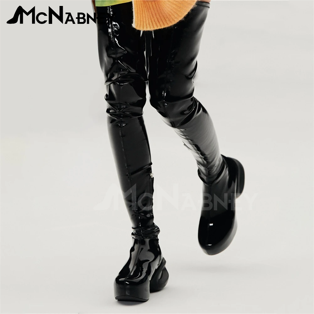 Sneakers Boots Suede Slip On Knee Boots Multicolor Fashion Style Designer Shoes for Women Custom Colors Round Toe Platform Boots