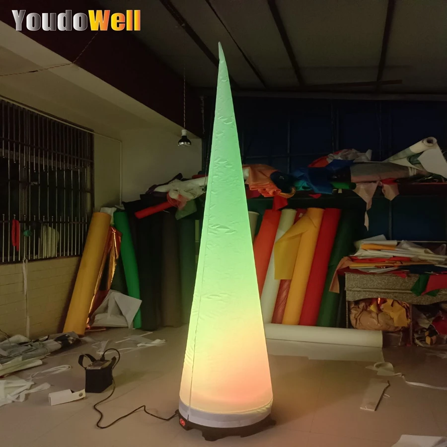 

Wholesale Multiple Customized LED Lighting Inflatable Cones with Base Blower for Nightclub and Stage Decoration Multi Color