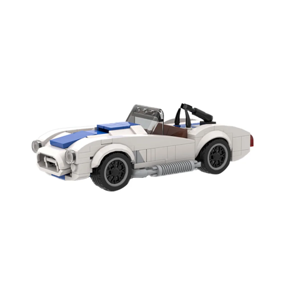 Legendary 427 S/C Competition Cobra MOC, High-Performance Roadster Building Blocks Set, Iconic 1960s Race Car Model Kit
