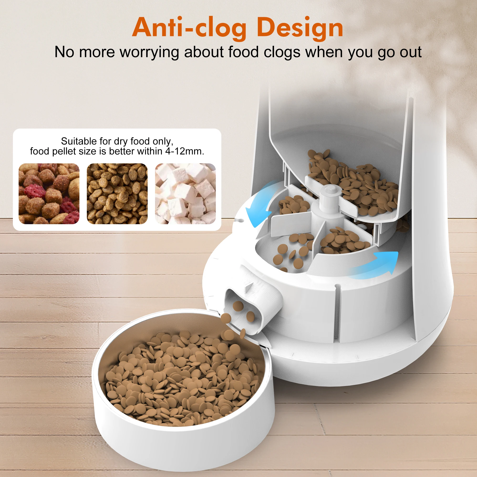 Candco 4L Automatic Cat Feeder with Camera 1080P HD Video APP Control Voice Recorder Auto Pet Feeder Cat Dog Food Dispenser