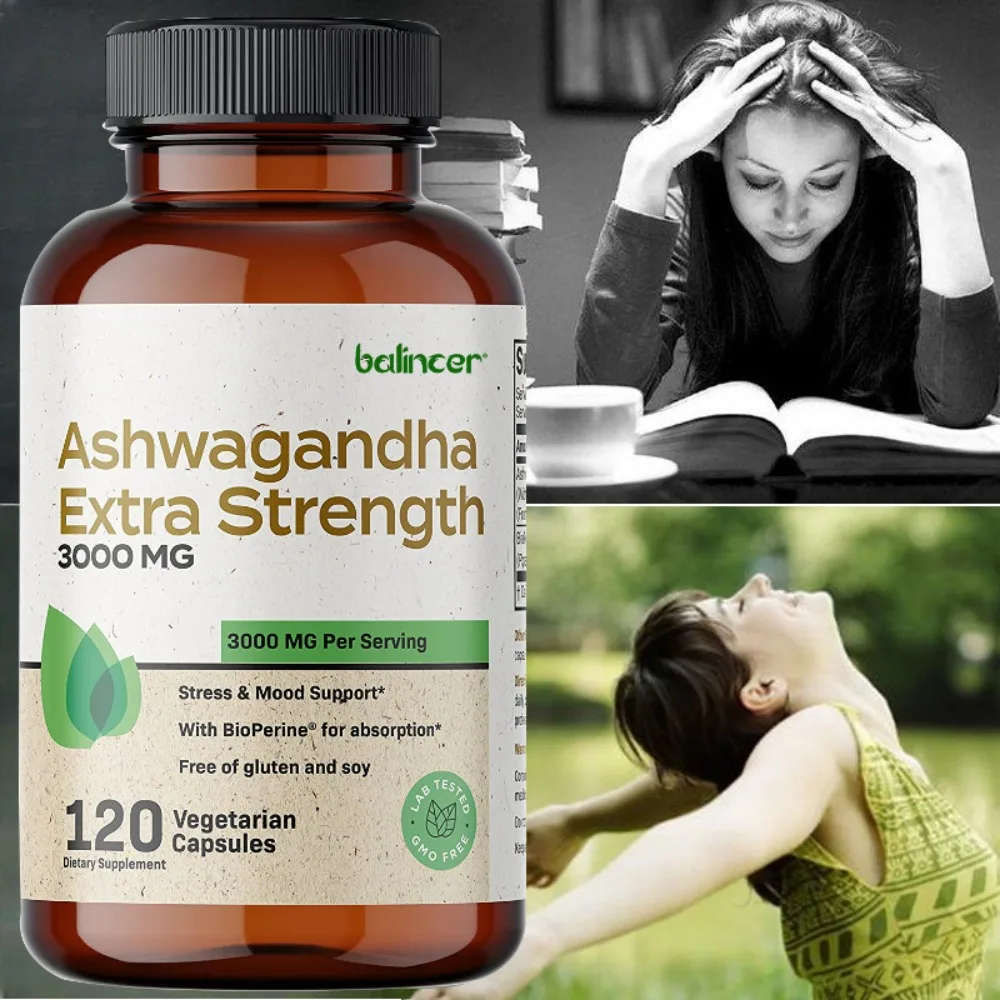 Ashwagandha Capsules for Enhance Physical Strength and Endurance Relieve Stress and Anxiety Improve Sleep Quality Antioxidant