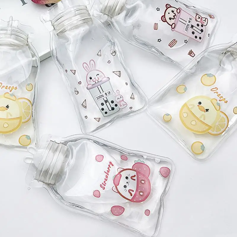 

160ml Warm Water Bottle Stress Pain Relief Therapy Hand Warmer Girls Pocket Hand Feet Hot Water Bag Winter Heated Water Bottle