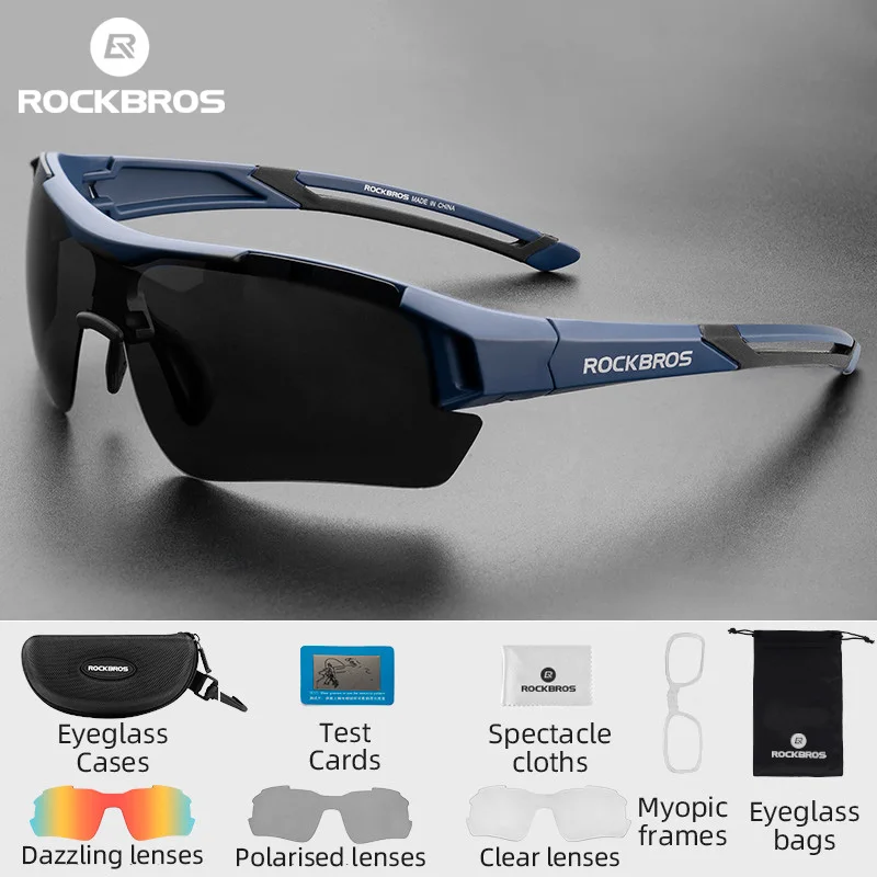 ROCKBROS Cycling Glasses Men Women Sunglasses Road MTB Bicycle Polarized Glasses Outdoor Sport 3 Lens Riding Protection Goggles