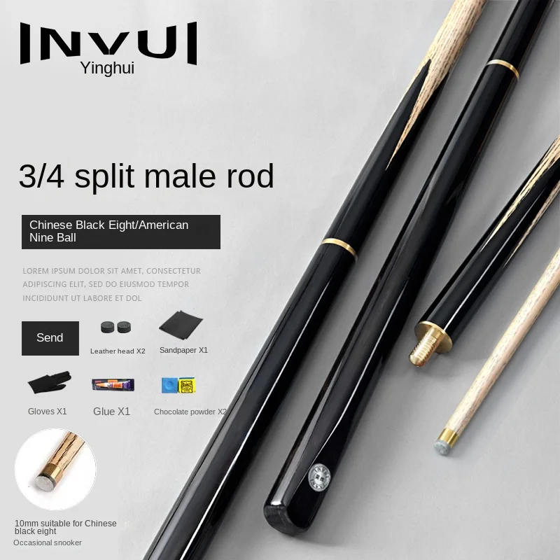 

SMALL HEAD BALL ROD Ashwood 3/4 Split Beginner Snooker 10MM G-03