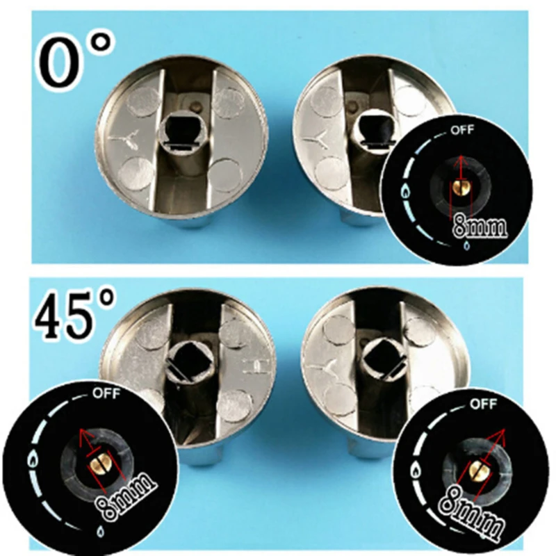 2Pcs Gas Cooker Ignition Plastic Knob 8mm Bore Anti Offset Control Switch Stove Replacement Spare Part