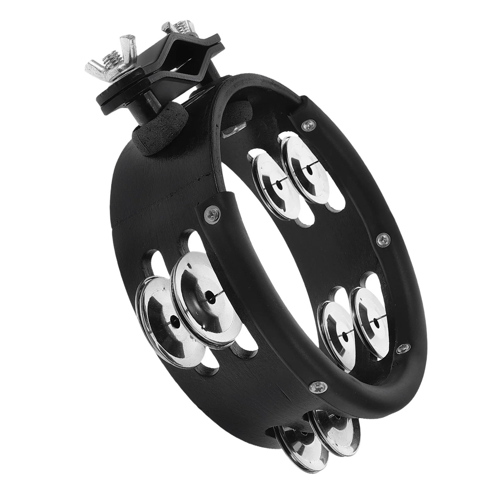 

Clamp-on Drum Set Hi-Hat Tambourine Round Cymbal Musical Instrument Percussion Accessory Durable Tambourine Bell