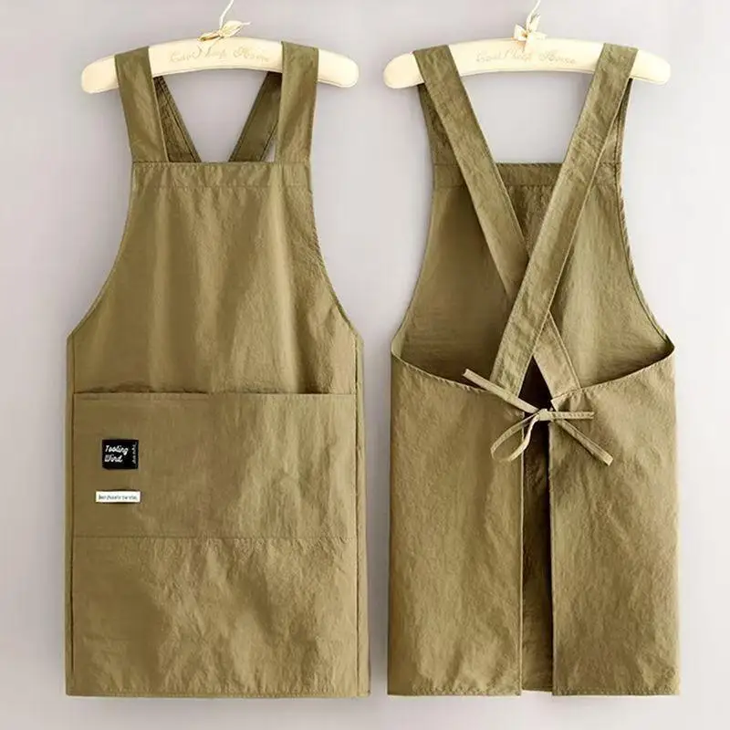 （Summer6）1 Pc Home Cooking Kitchen Aprons Breathable Wear Resistant Adult Waist Aprons Anti Fouling Soft Restaurant Work Clothes