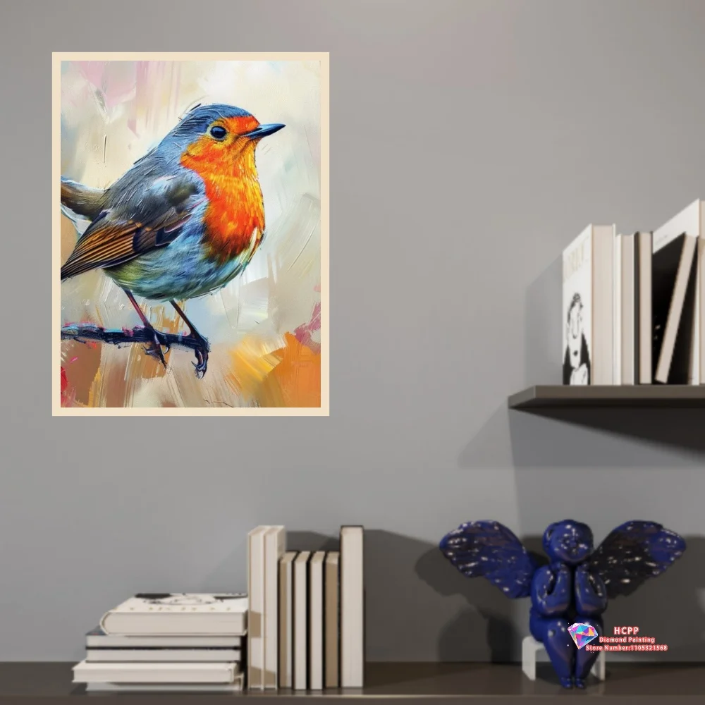 unframe Robin Bird Cute Robin Cartoon Bird Diamond Painting Set 5D DIY diamond embroidery cross stitch handmade gift crafts deco
