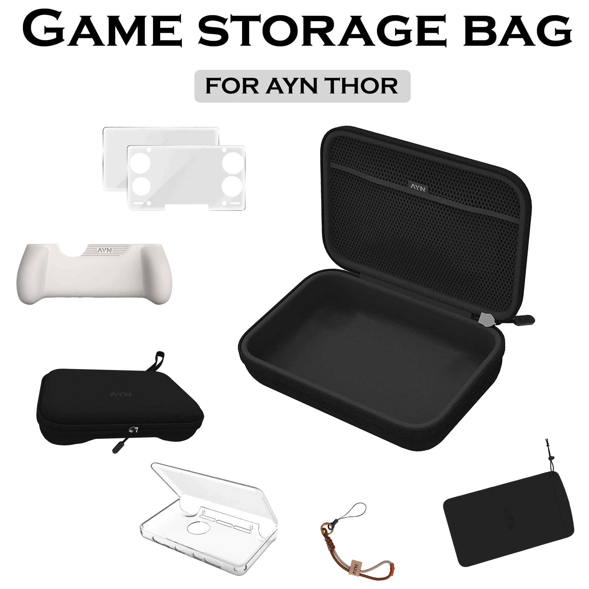 Game Storage Bag FOR AYN THOR Tempered Glass Screen Zipper Carry Bag Eva Hard Handbag AYN THOR Game Accessories